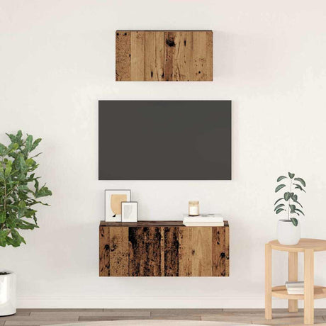 Vidaxl tv-meubelset 2 st oud hout bewerkt hout