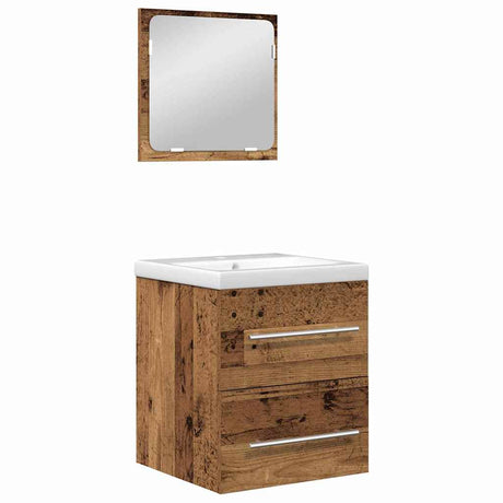 Vidaxl badkamermeubelset 2 st oud hout bewerkt hout