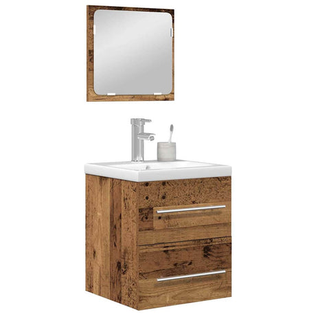 Vidaxl badkamermeubelset 2 st oud hout bewerkt hout