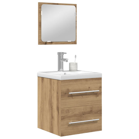 Vidaxl badkamermeubelset 2 st artisan eiken bewerkt hout
