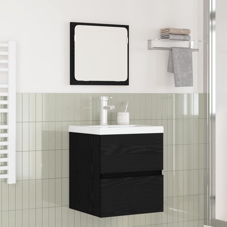 Vidaxl badkamermeubelset 2 st zwarte eik en wit 42 x 39 x 45 cm