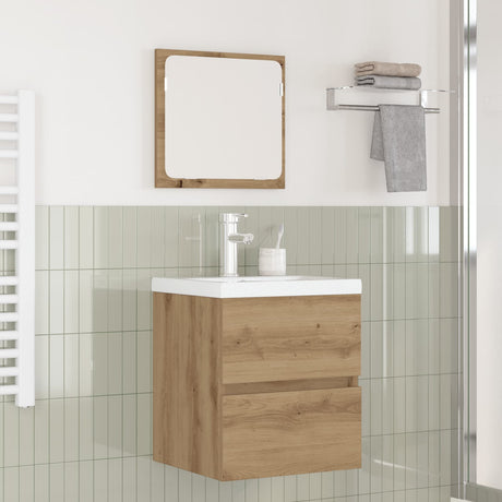 Vidaxl badkamermeubelset 2 st ambachtelijke eik en wit 42 x 39 x 45 cm