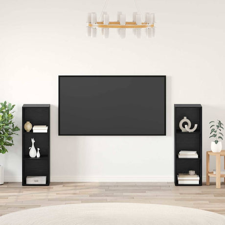Vidaxl tv-meubelset 2 st zwart eiken bewerkt hout