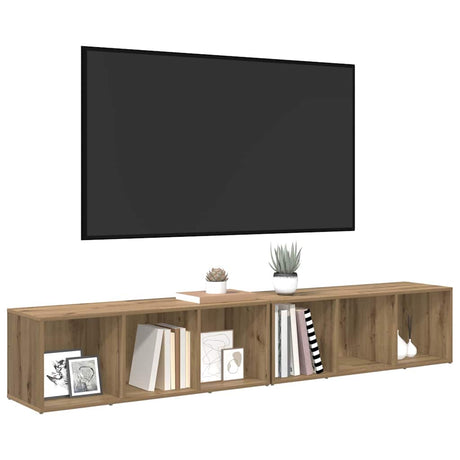 Vidaxl tv-meubelset 2 st artisan eiken bewerkt hout