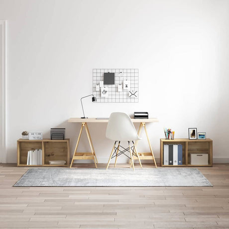 Vidaxl tv-meubelset 2 st artisan eiken bewerkt hout