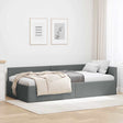 Vidaxl hoekbedframe donkergrijs 80 x 200 cm stof