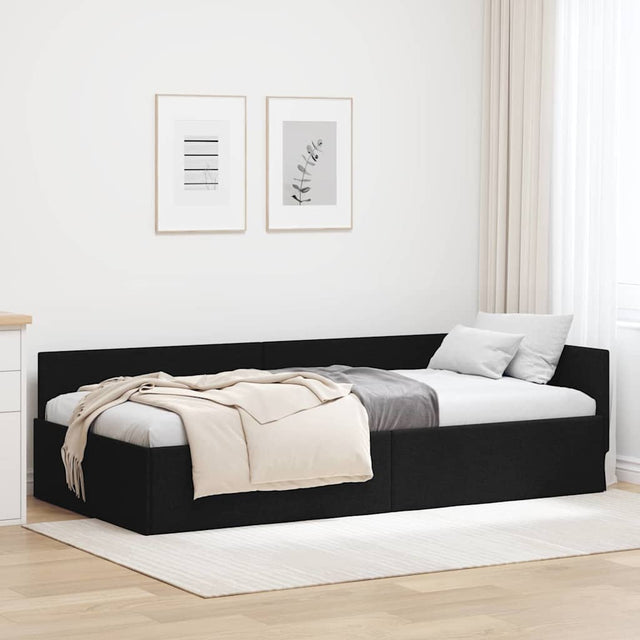Vidaxl hoekbedframe zwart 80 x 200 cm stof