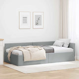 Vidaxl hoekbedframe lichtgrijs 90 x 200 cm stof