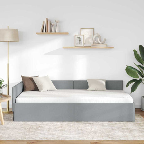 Vidaxl hoekbedframe lichtgrijs 90 x 200 cm stof