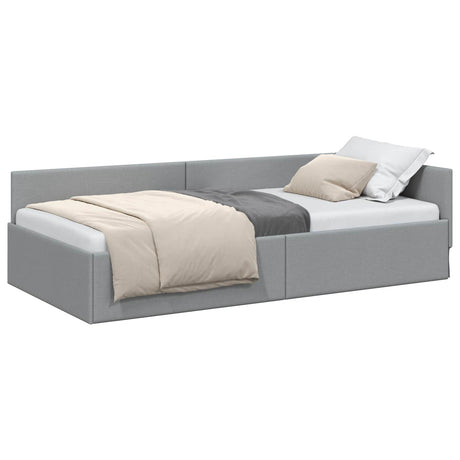 Vidaxl hoekbedframe lichtgrijs 90 x 200 cm stof