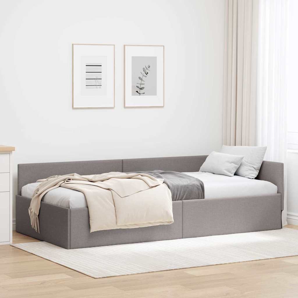 Vidaxl hoekbedframe taupe 90 x 200 cm stof