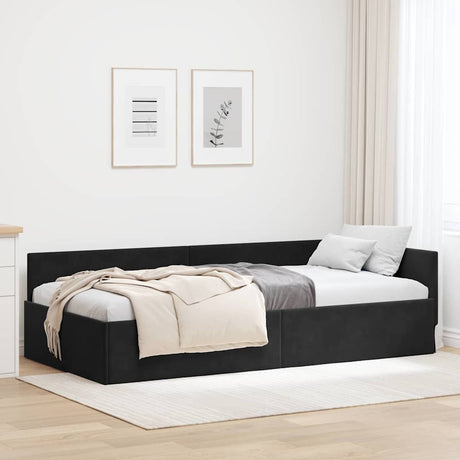Vidaxl hoekbedframe zwart 80 x 200 cm fluweel