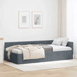 Vidaxl hoekbedframe donkergrijs 90 x 190 cm fluweel