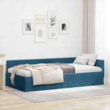 Vidaxl hoekbedframe blauw 90 x 200 cm fluweel