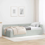 Vidaxl hoekbedframe lichtgrijs 90 x 200 cm fluweel