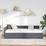 Vidaxl hoekbedframe donkergrijs 90 x 200 cm fluweel