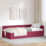 Vidaxl hoekbedframe wijnrood 90 x 200 cm fluweel