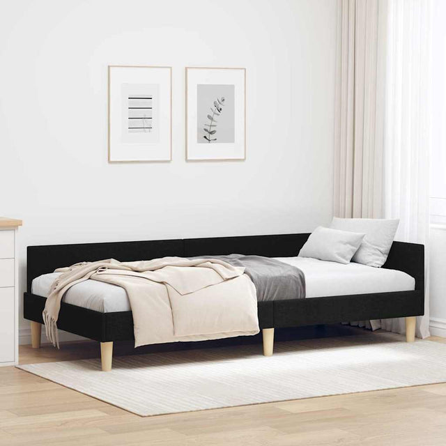 Vidaxl hoekbedframe zwart 90 x 200 cm stof