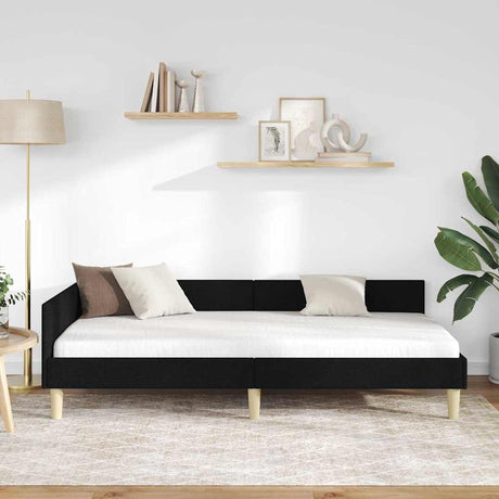 Vidaxl hoekbedframe zwart 90 x 200 cm stof