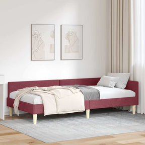 Vidaxl hoekbedframe wijnrood 100 x 200 cm stof