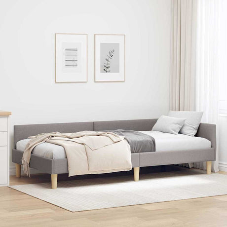 Vidaxl hoekbedframe taupe 100 x 200 cm stof