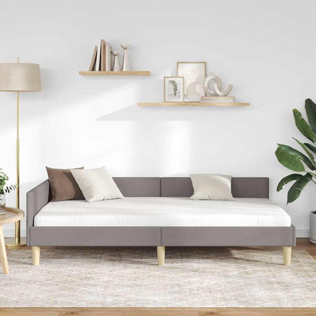 Vidaxl hoekbedframe taupe 100 x 200 cm stof