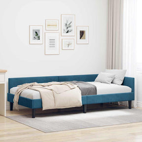 Vidaxl hoekbedframe blauw 80 x 200 cm fluweel