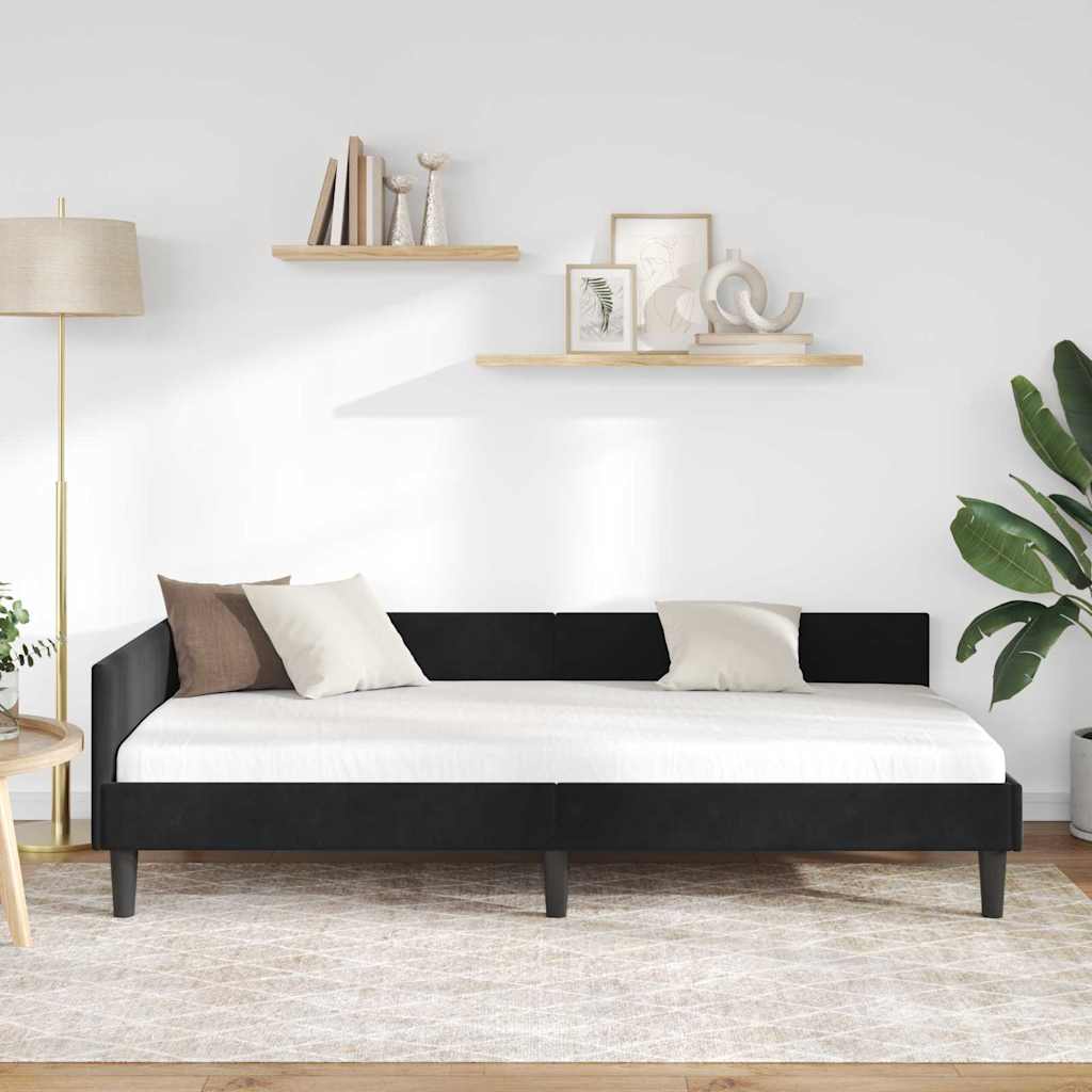 Vidaxl hoekbedframe zwart 80 x 200 cm fluweel