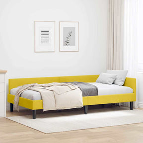 Vidaxl hoekbedframe geel 90 x 190 cm fluweel