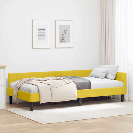 Vidaxl hoekbedframe geel 90 x 200 cm fluweel