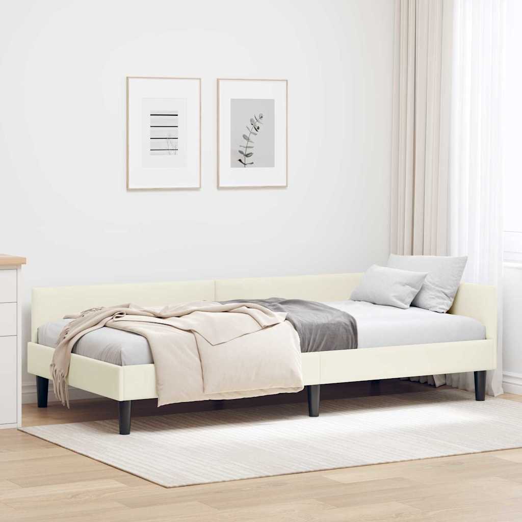 Vidaxl hoekbedframe crème 90 x 200 cm fluweel