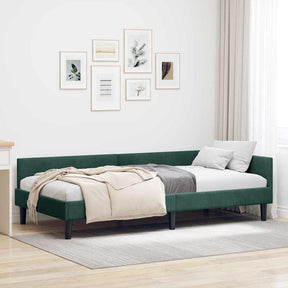 Vidaxl hoekbedframe donkergroen 100 x 200 cm fluweel