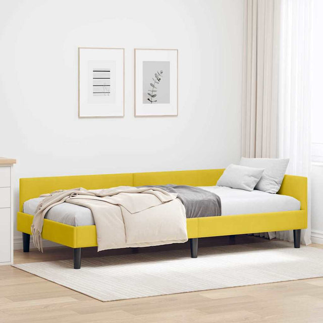Vidaxl hoekbedframe geel 100 x 200 cm fluweel