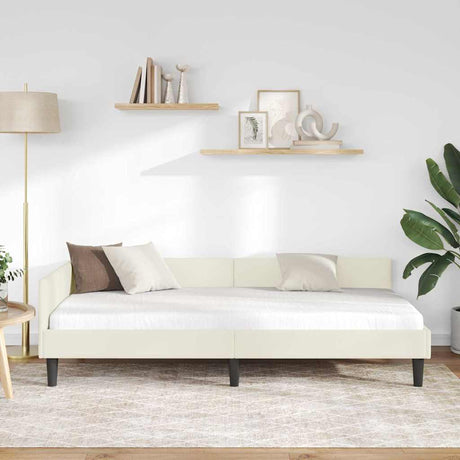 Vidaxl hoekbedframe crème 100 x 200 cm fluweel