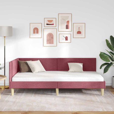 Vidaxl hoekbedframe wijnrood 80 x 200 cm stof