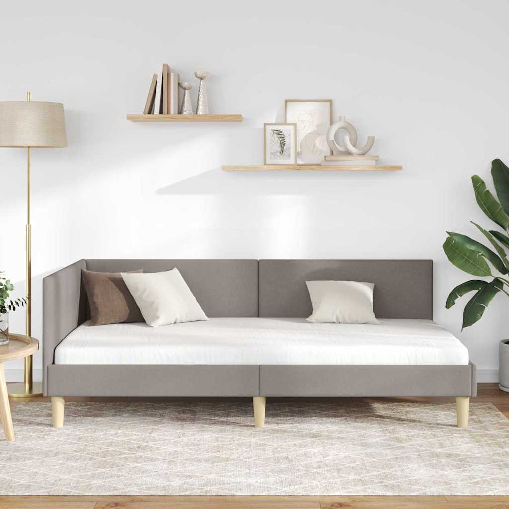 Vidaxl hoekbedframe taupe 80 x 200 cm stof
