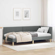 Vidaxl hoekbedframe donkergrijs 90 x 200 cm stof