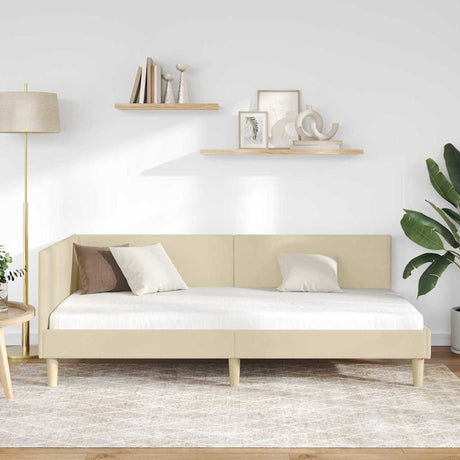 Vidaxl hoekbedframe crème 90 x 200 cm stof
