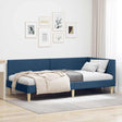 Vidaxl hoekbedframe blauw 90 x 200 cm stof