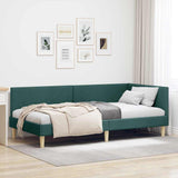 Vidaxl hoekbedframe donkergroen 100 x 200 cm stof