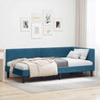 Vidaxl hoekbedframe blauw 90 x 190 cm fluweel