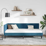 Vidaxl hoekbedframe blauw 90 x 190 cm fluweel