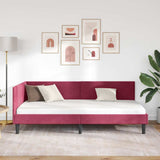 Vidaxl hoekbedframe wijnrood 90 x 190 cm fluweel