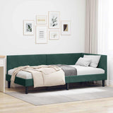 Vidaxl hoekbedframe donkergroen 90 x 200 cm fluweel