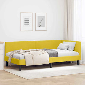 Vidaxl hoekbedframe geel 90 x 200 cm fluweel