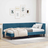Vidaxl hoekbedframe blauw 100 x 200 cm fluweel