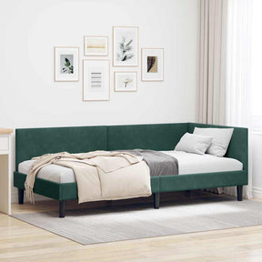 Vidaxl hoekbedframe donkergroen 100 x 200 cm fluweel