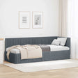 Vidaxl hoekbedframe donkergrijs 80 x 200 cm fluweel