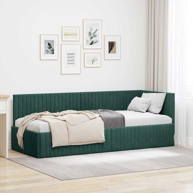 Vidaxl hoekbedframe donkergroen 80 x 200 cm fluweel