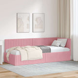 Vidaxl hoekbedframe roze 80 x 200 cm fluweel